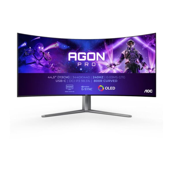 AOC Agon Pro 44.5-Inches OLED 240Hz 0.03ms Curved Gaming Monitor - Black | AG456UCZD - Image 8