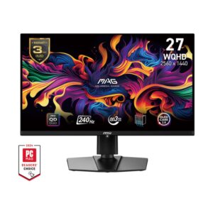 MSI MAG E2 27-Inch Gaming Monitor 271QPX WQHD QD-OLED 240Hz 0.03ms -Black | 9S6-3CD89T-021