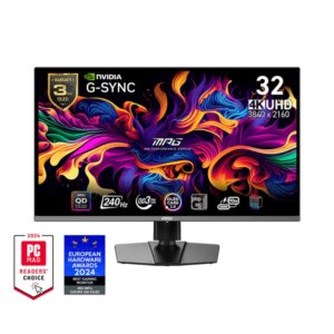 MSI MPG 32-Inch Gaming Monitor 321URX QD-OLED 4K 240Hz 0.03ms - Black | 9S6-3DD29A-011