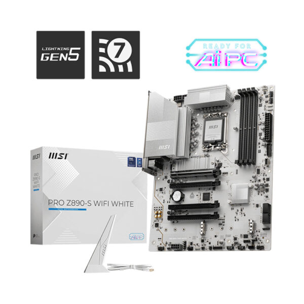 MSI Pro Z890-S WiFi DDR5 LGA 1851 ATX Motherboard - White | 911-7E54-001